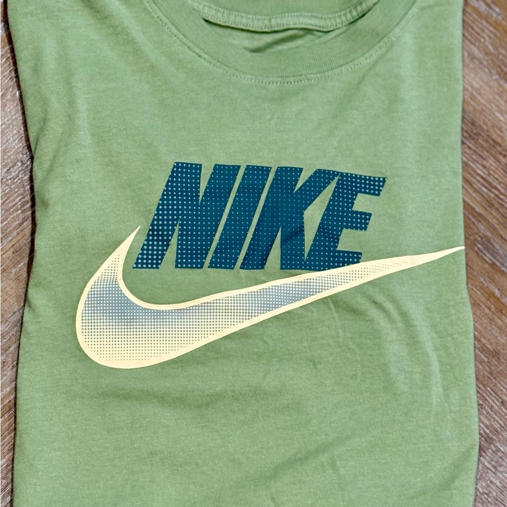 Nike Olive Tee with Blue Logo